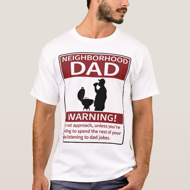 Grannskap Pappa Varning Red Grill T Shirt (Framsida)