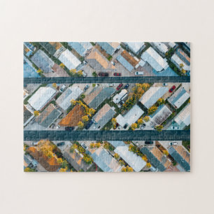Grannskap som Bygger Jigszawa Puzzle Complex Jigsz Pussel