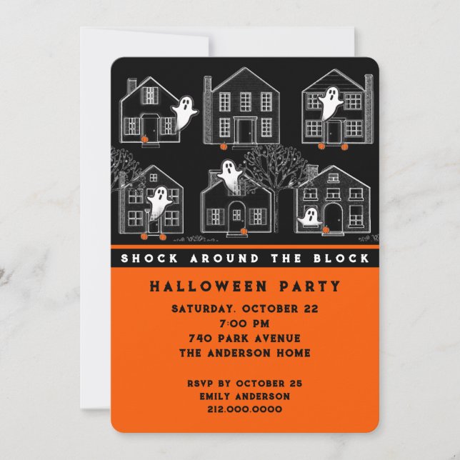 Grannskaps Halloween-fest inbjudan (Framsida)