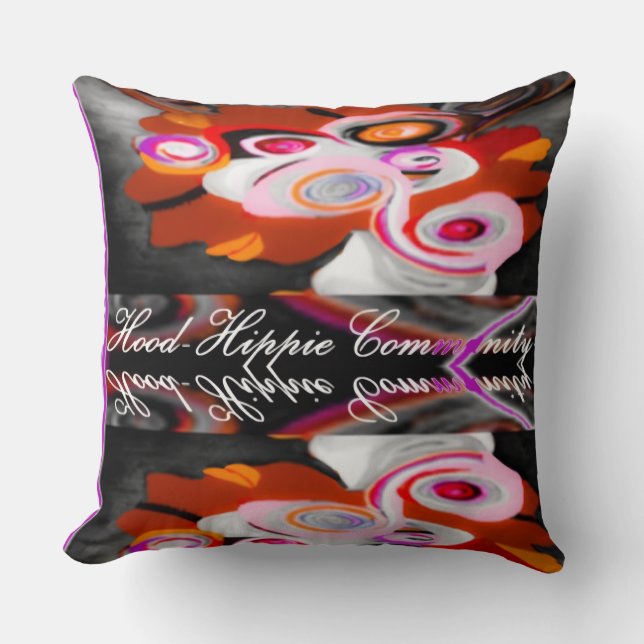 "Grannskaps-Hippiemenskap" Kudde (Framsida)