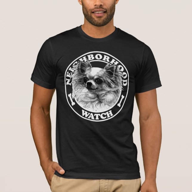 Grannskapsbevakning Shirt - Rolig hund Älskare Gif T Shirt (Framsida)