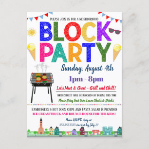 Grannskapsblock Party Inbjudan
