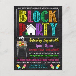 Grannskapsblock Party Inbjudan