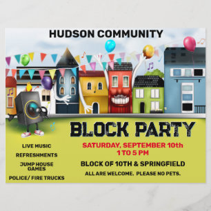 Grannskapsblock Party Reklamblad