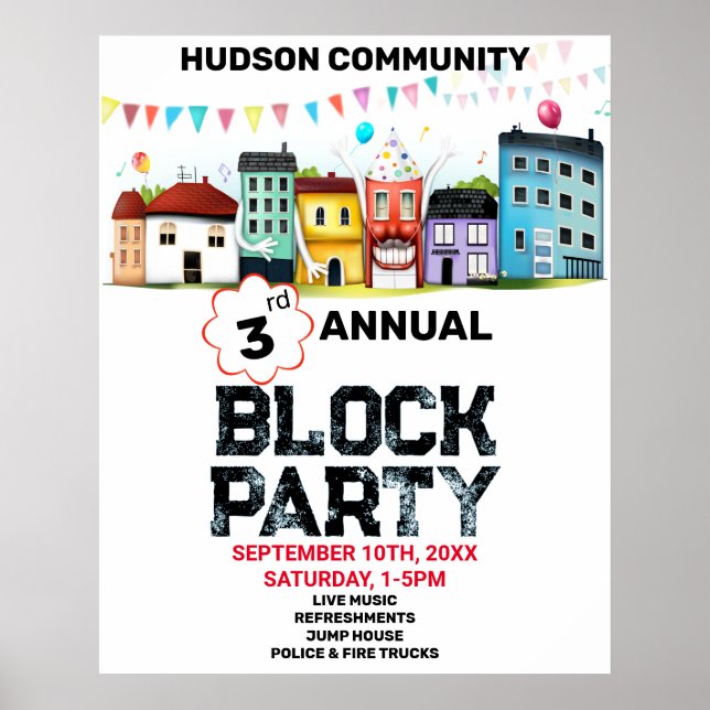 Grannskapsblockfest Poster (Framsidan)