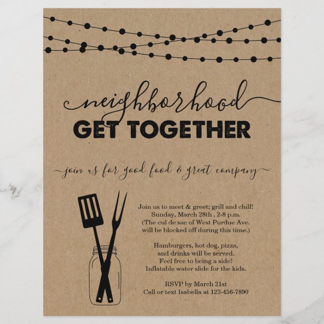 Grannskapsfest Inbjudan Flyer (Framsidan)