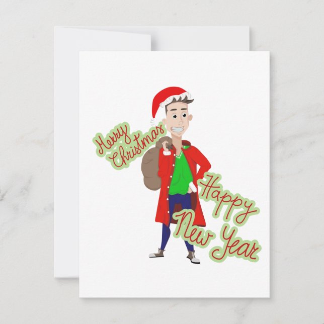 Grannskapsjultomte platt julkort (Framsida)