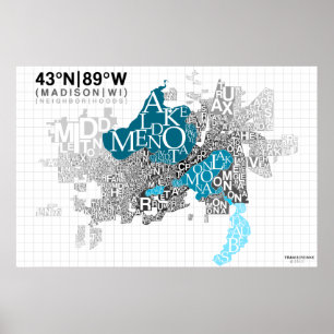 Grannskapstypografi - Madison, WI Poster