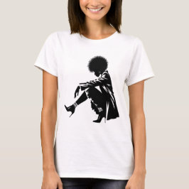 Grannt: Afro Elegance in Black and White T Shirt