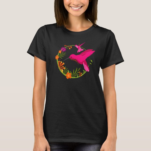 Grannt hummingbird in Flight Colorful T Shirt (Framsida)