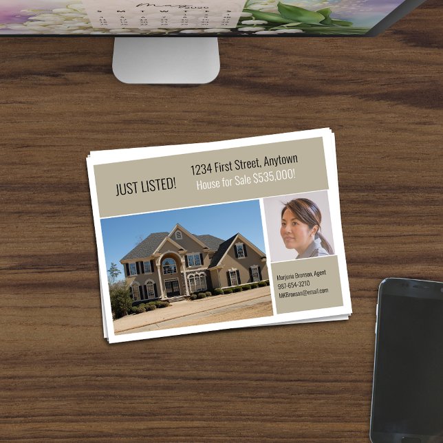 Grannvykort för äkta Gods Direct Mail Greige Vykort (Skapare uppladdad)