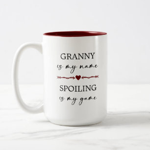 Granny är min Namn Spoiling... är mitt spel Photo  Två-Tonad Mugg