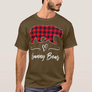 Granny Bear Red Buffalo Check Play Roligt Grandma T Shirt