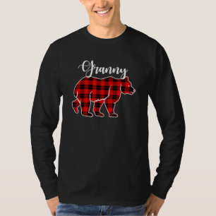 Granny Bear Red Plade-julkostummet Matching F T Shirt