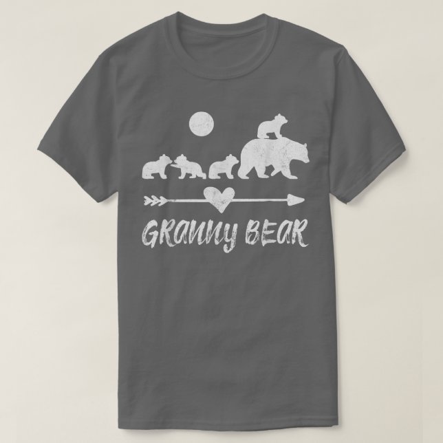 Granny Bear Shirt med fyra Unge Gift med klutbjörn T Shirt (Design framsida)