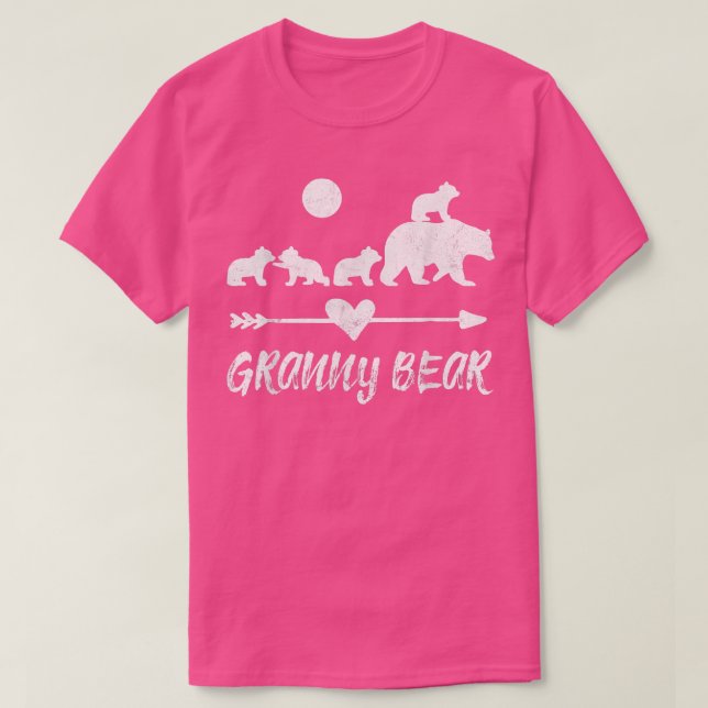 Granny Bearwith Four Cute Bear Unge Gift T Shirt (Design framsida)