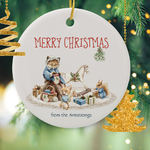 Granny Children Animals Watercolor jul Julgransprydnad Keramik