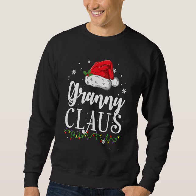 Granny Claus jul-familjen Pajama Matching Julafton Lång Ärmad Tröja (Framsida)