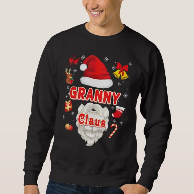 Granny Claus jul Santa God jul Ugly Sweat Lång Ärmad Tröja (Framsida)