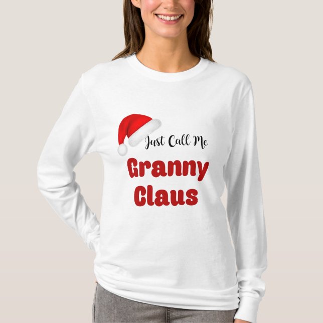 Granny Claus jul T Shirt (Framsida)