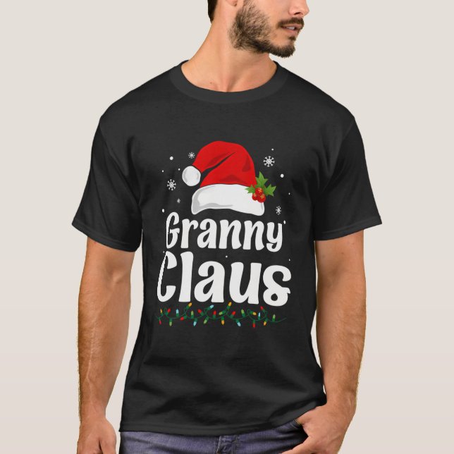 Granny Claus Santa Hat Heart jul Kärlek T Shirt (Framsida)