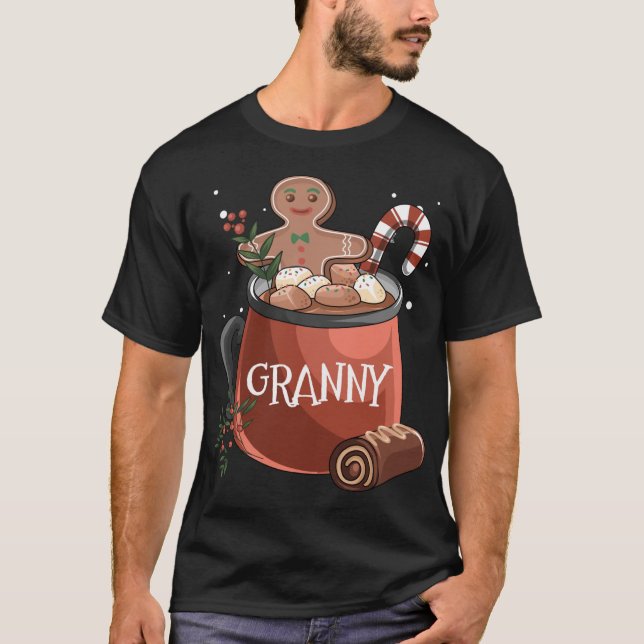 Granny Cocoa Mugg Gingertea Cookie Julafton jul T Shirt (Framsida)