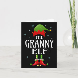 Granny Elf Julafton Matching Family Group jul Pa Kort