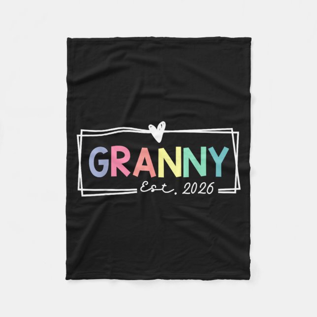 Granny Est 2026 Promoted To Grandma 2026 For Grand Fleecefilt (Framsidan)