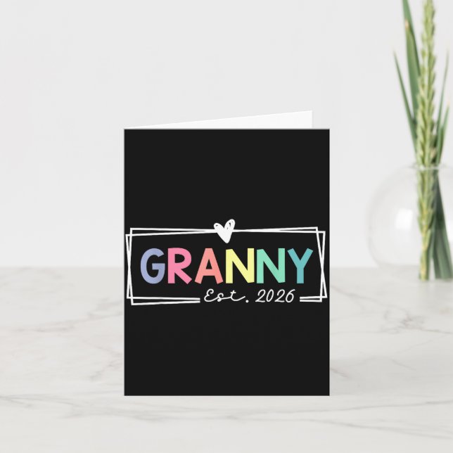 Granny Est 2026 Promoted To Grandma 2026 For Grand Kort (Framsida)