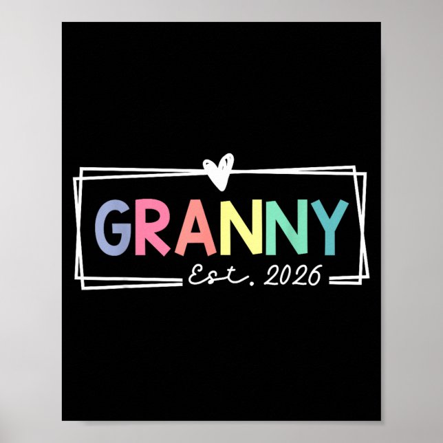 Granny Est 2026 Promoted To Grandma 2026 For Grand Poster (Framsidan)