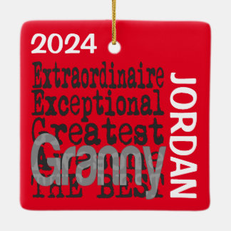 Granny Extraordinaire ANPASSNINGSBAR Julgransprydnad Keramik