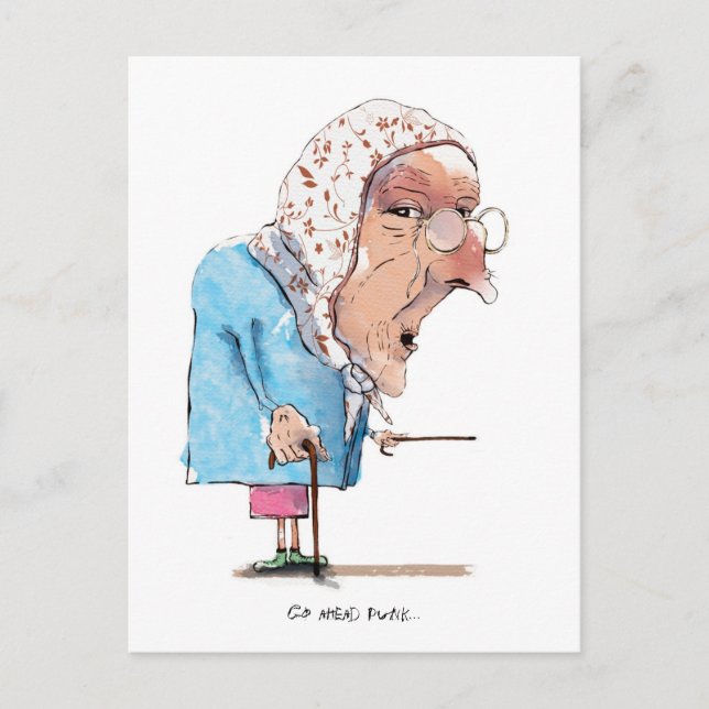 Granny Gets Mad-vykort! Vykort (Framsida)