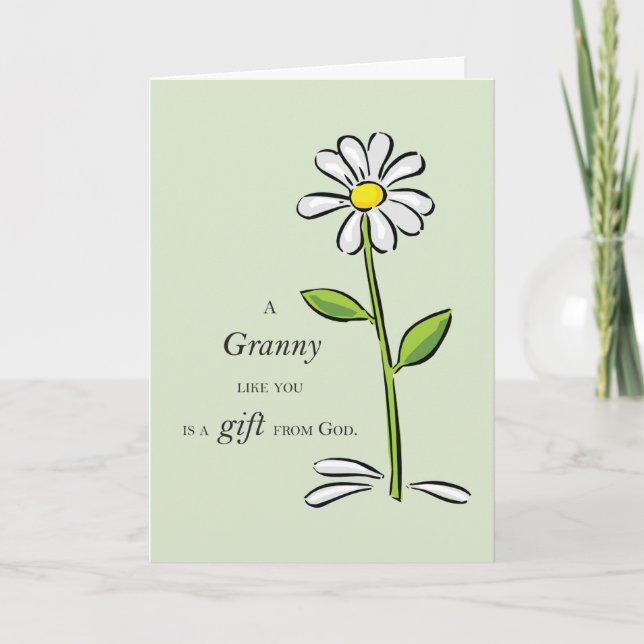 Granny Gift från Guds Daisy Religiösa Grandföräldr Kort (Framsida)