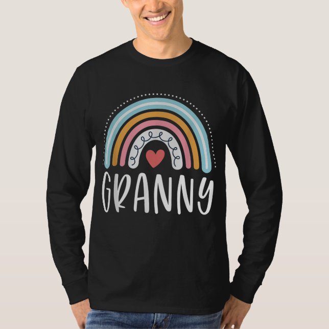 Granny Gifts for Grandma Family Rainbow Graphic T Shirt (Framsida)