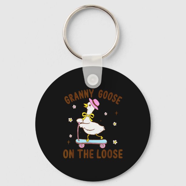 Granny Goose On The Loose Funny Birthday Matching  Nyckelring (Framsida)
