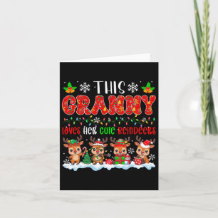 Granny Kärlek Her Cute Reindeers Julafton Group Sa Kort