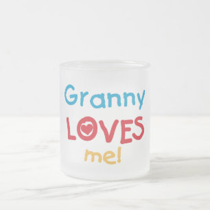 Granny Kärlek Me Tshirts och Gifts Frostad Glasmugg