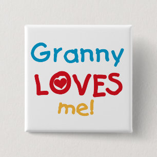 Granny Kärlek Me Tshirts och Gifts Knapp
