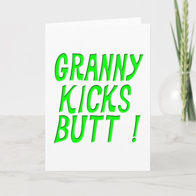 Granny Kicks Butt! Kort för hälsning (Framsida)