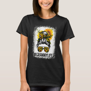 Granny Life Messy Hair Bun SunblommWomen Mor' T Shirt