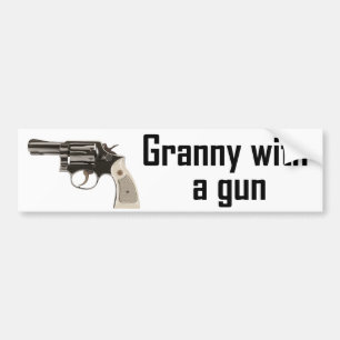 Granny med ett vapen bildekal