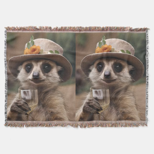 Granny Meerkat Vin Time Filt (Framsidan)