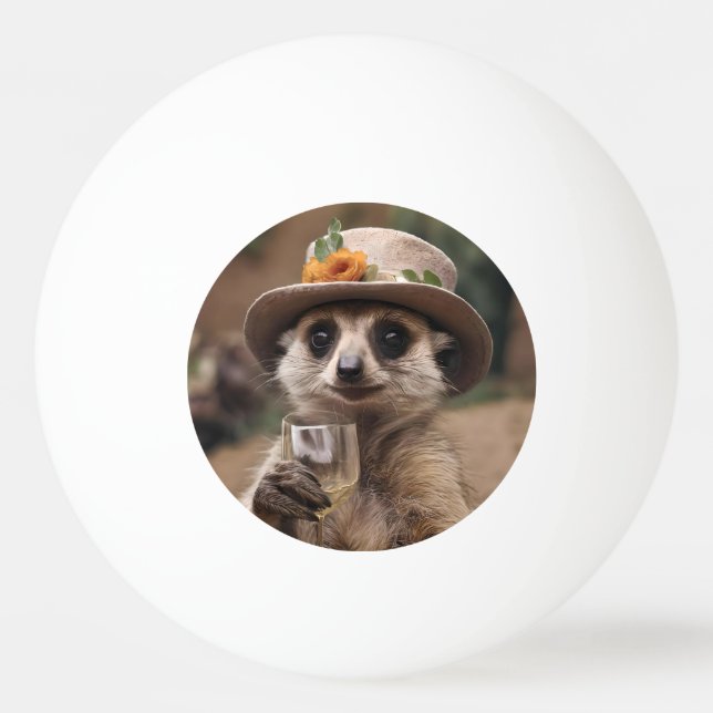 Granny Meerkat Vin Time Pingisboll (Framsidan)