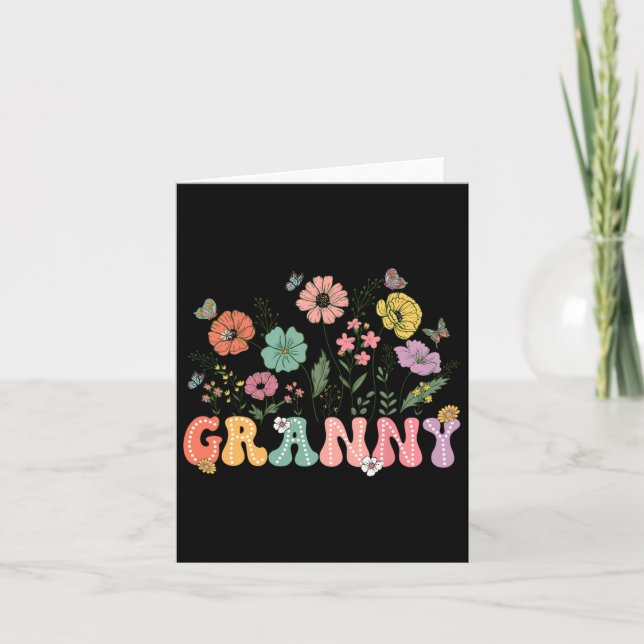 Granny Mors dag For Grandma Wildblomma Blommigt W Kort (Framsida)