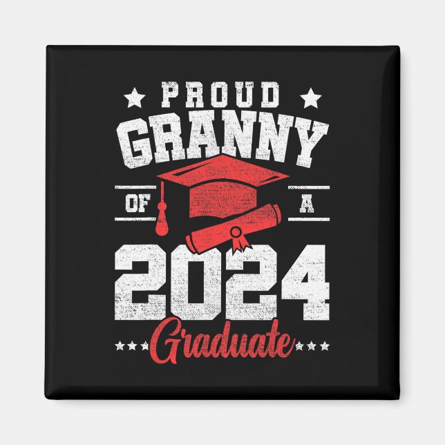 Granny of a cl of 2024 Student Senior Studenten Magnet (Framsidan)