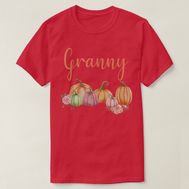 Granny of Little Pumpkin First Birthday Autumn Pum T Shirt (Design framsida)