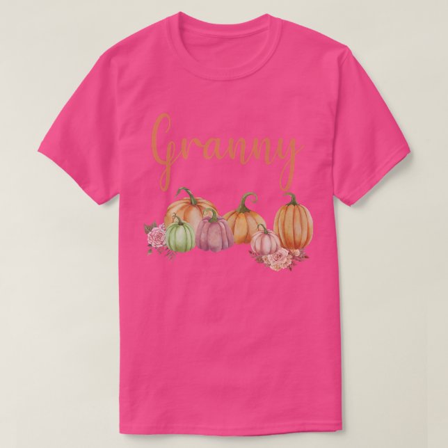 Granny of Little Pumpkin First Birthday Autumn Pum T Shirt (Design framsida)
