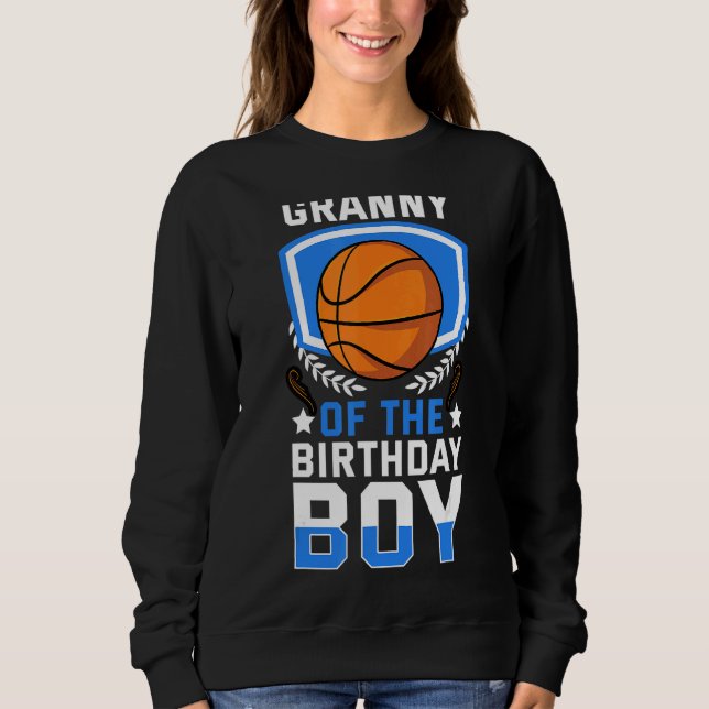 Granny of the Birthday Boy Basketball Family Celeb T Shirt (Framsida)