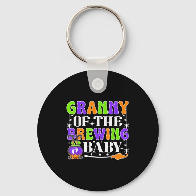 Granny Of The Brewing Baby Halloween Witch Baby Sh Nyckelring (Framsida)