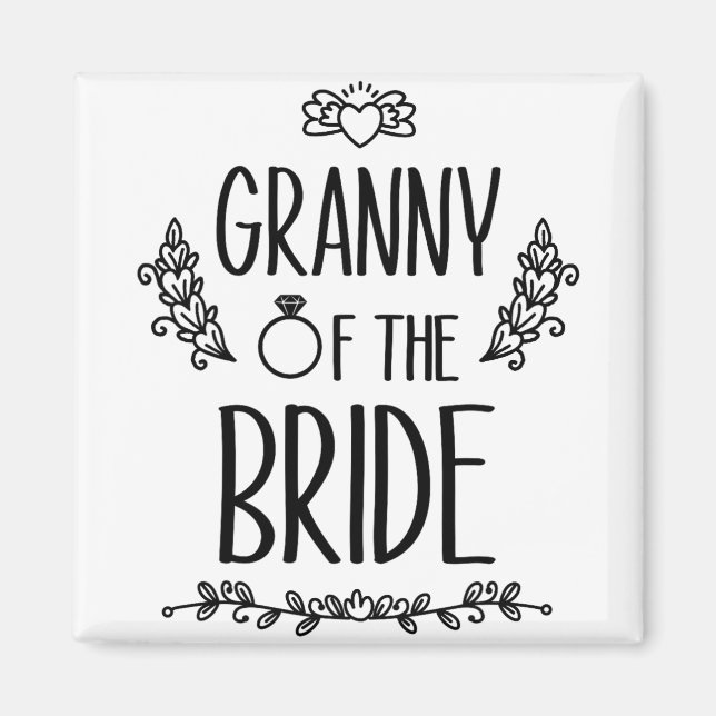 Granny of the Bride Bröllopsfest Family Magnet (Framsidan)